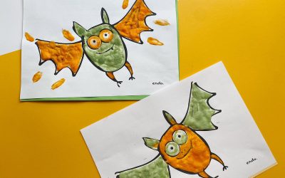 Halloweenowe obrazki z rosnącej farby do wypiekania
