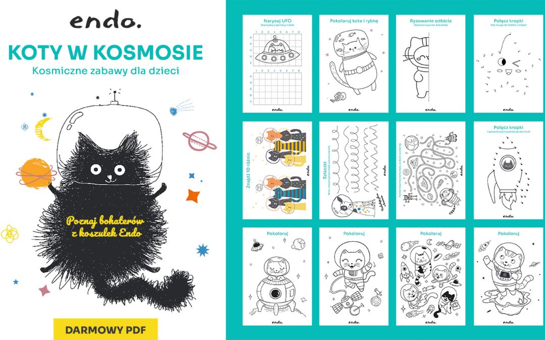 Koty w kosmosie – zabawy i karty pracy dla dzieci – Darmowy PDF