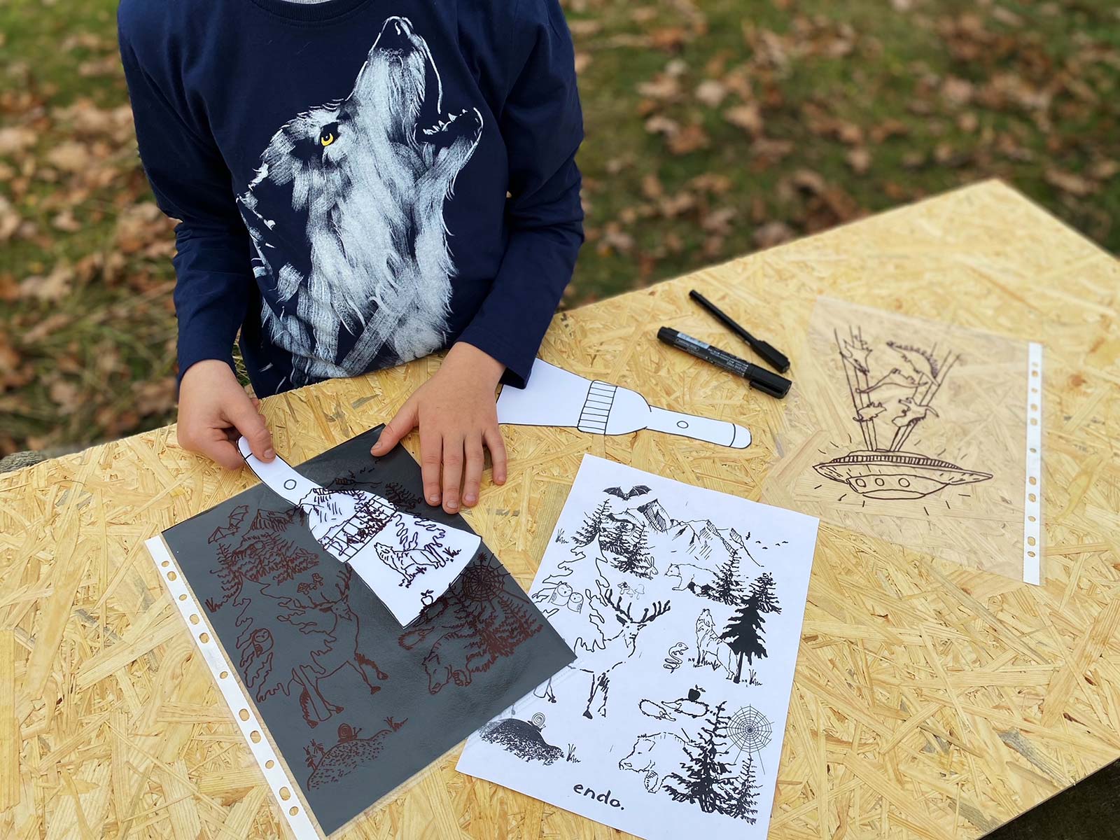 Co kryje las? - jak zrobić magiczne obrazki z latarką DIY