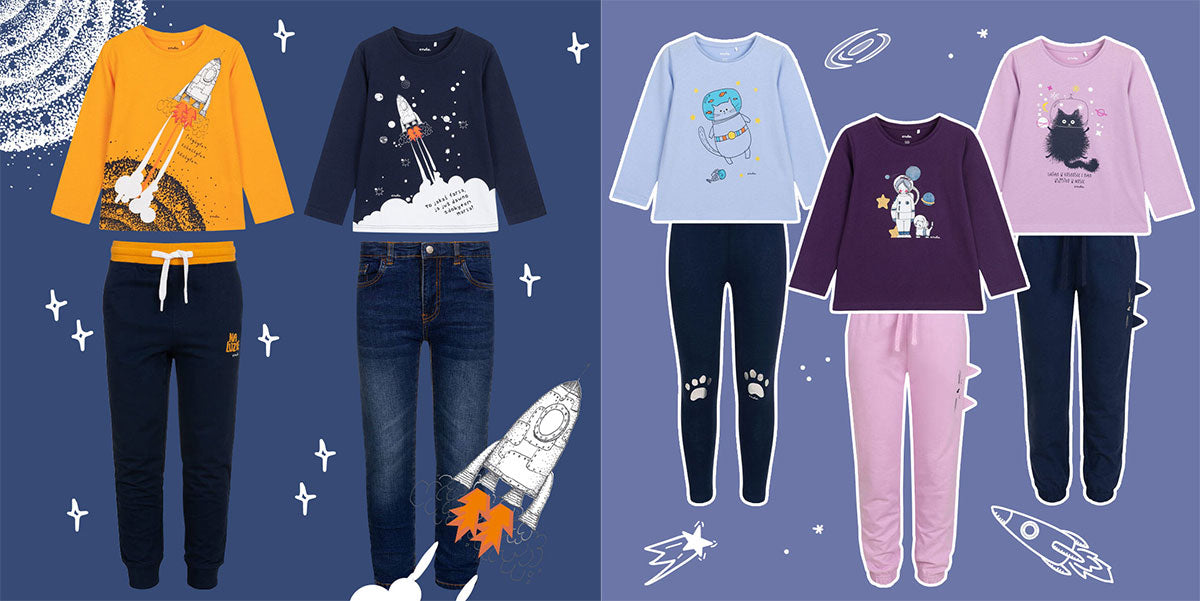 Dziecięcy styl inspirowany wszechświatem - Kosmiczna kolekcja ubrań dla chłopców i dziewczynek