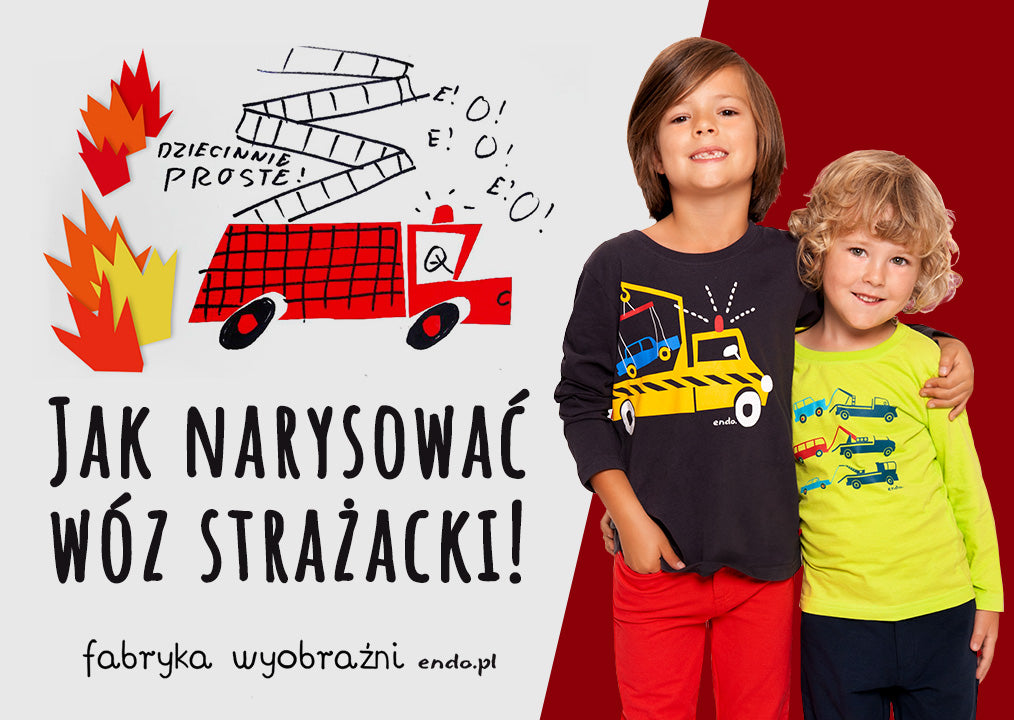 Szkoła rysunku Endo - Jak narysować wóz strażacki?