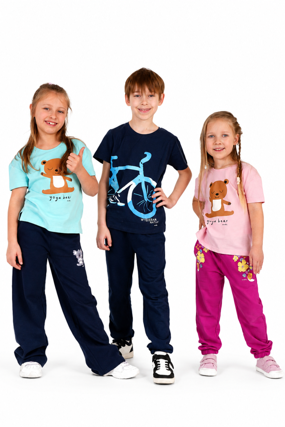 T-shirt z krótkim rękawem dla chłopca, z motywem rowerowym, granatowa 9-13 lat