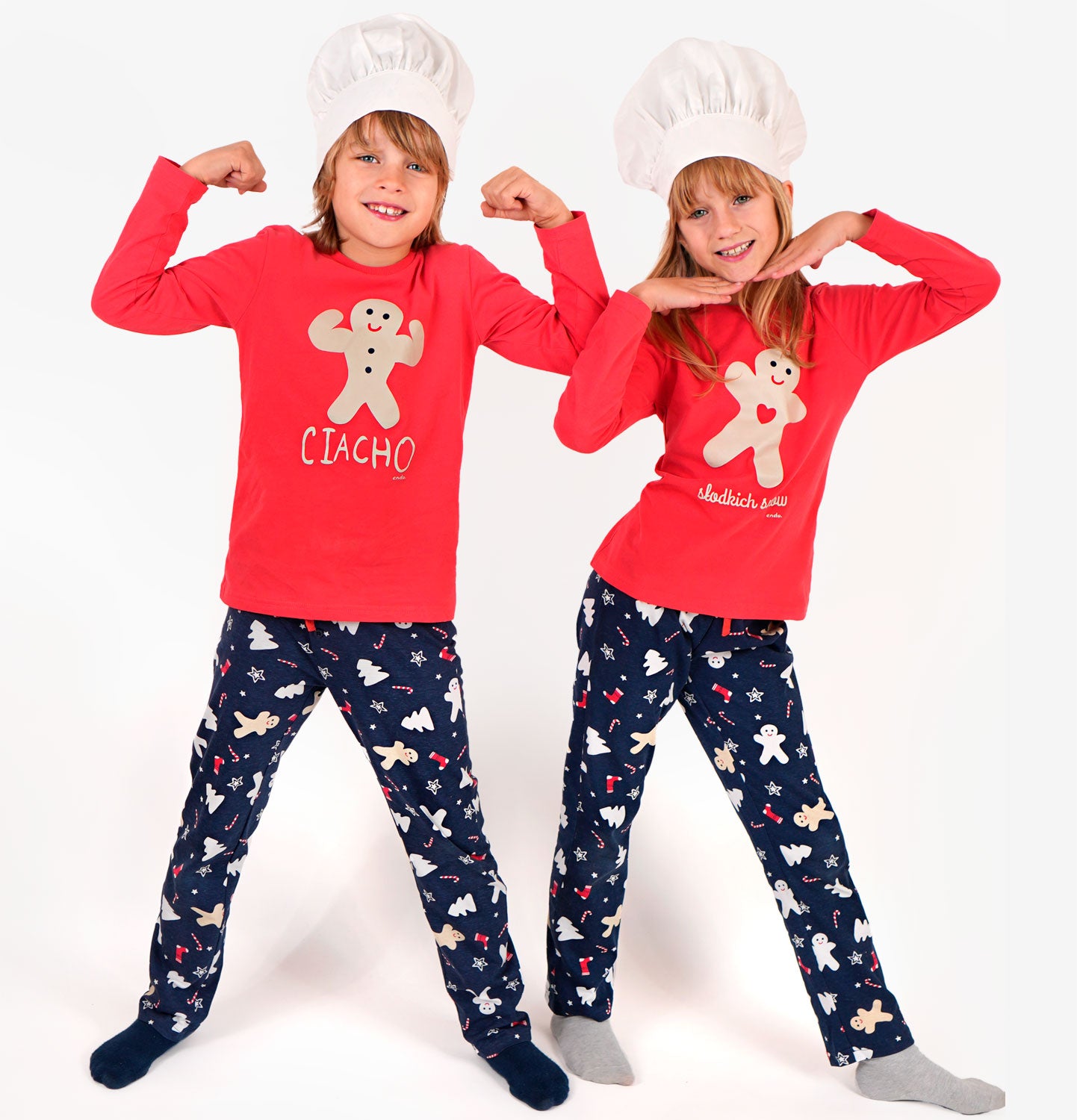 Piżama z długim rękawem dla chłopca, z napisem "CIACHO", czerwona 9-13 lat