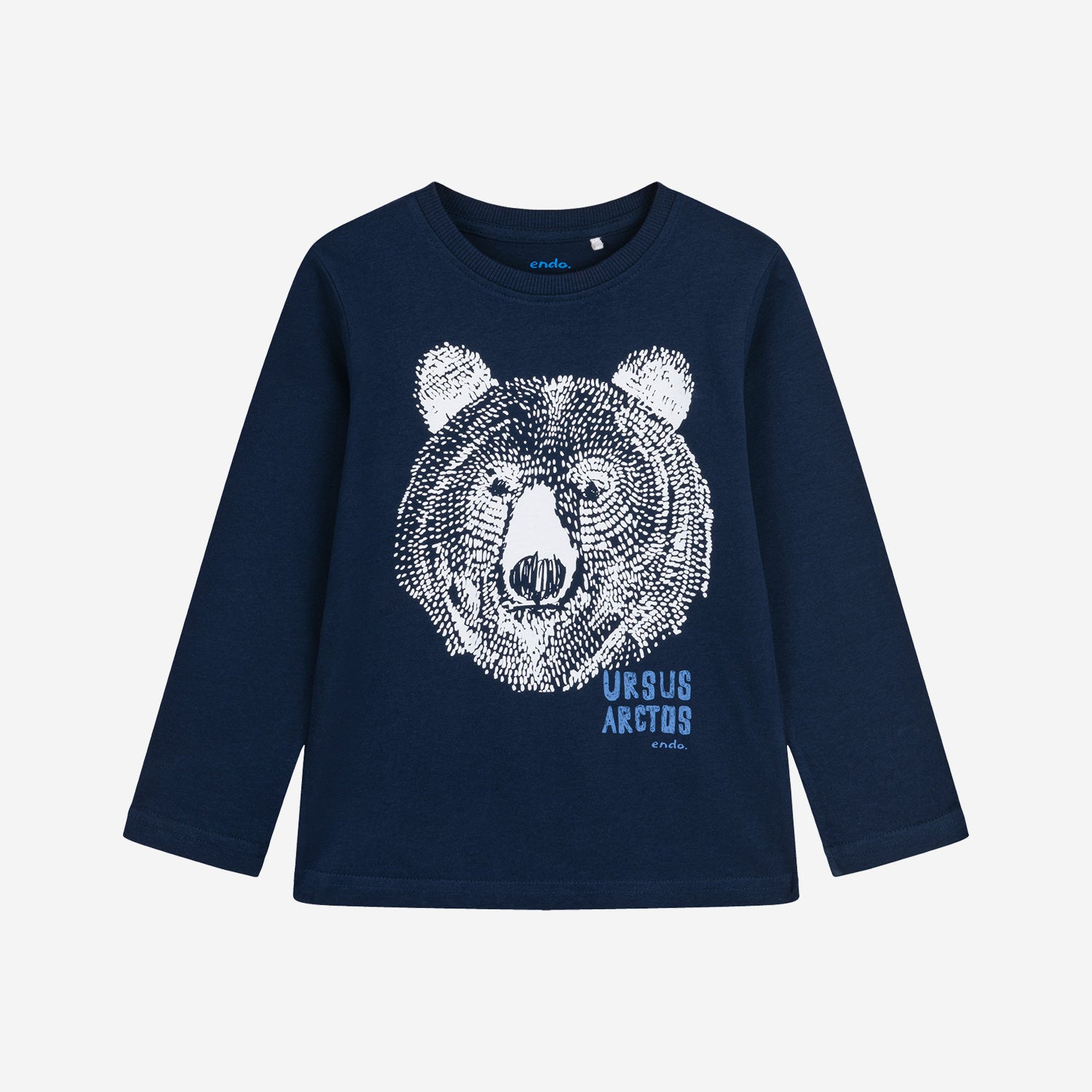 T-shirt z długim rękawem dla chłopca, z niedźwiedziem i napisem "ursus arctos" 3-8lat