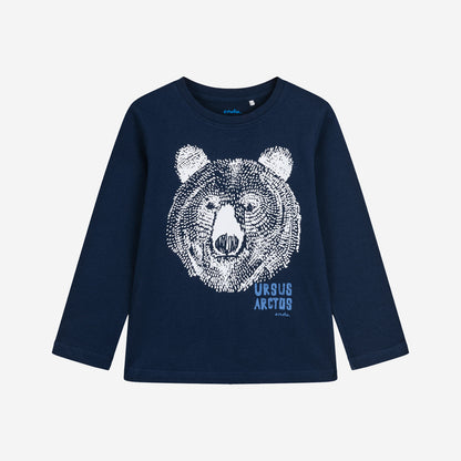 T-shirt z długim rękawem dla chłopca, z niedźwiedziem i napisem "ursus arctos" 3-8lat
