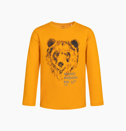 Piżama z długim rękawem dla chłopca, z niedźwiedziem, pomarańczowa 6-13 lat