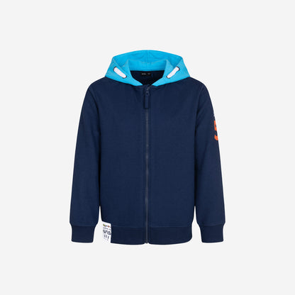 Boy's zip-up hoodie, navy blue, 9-13 years old