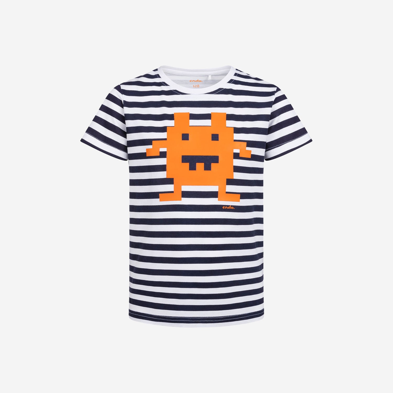 T-shirt z krótkim rękawem dla chłopca, z motywem komputerowym, w paski 9-13 lat