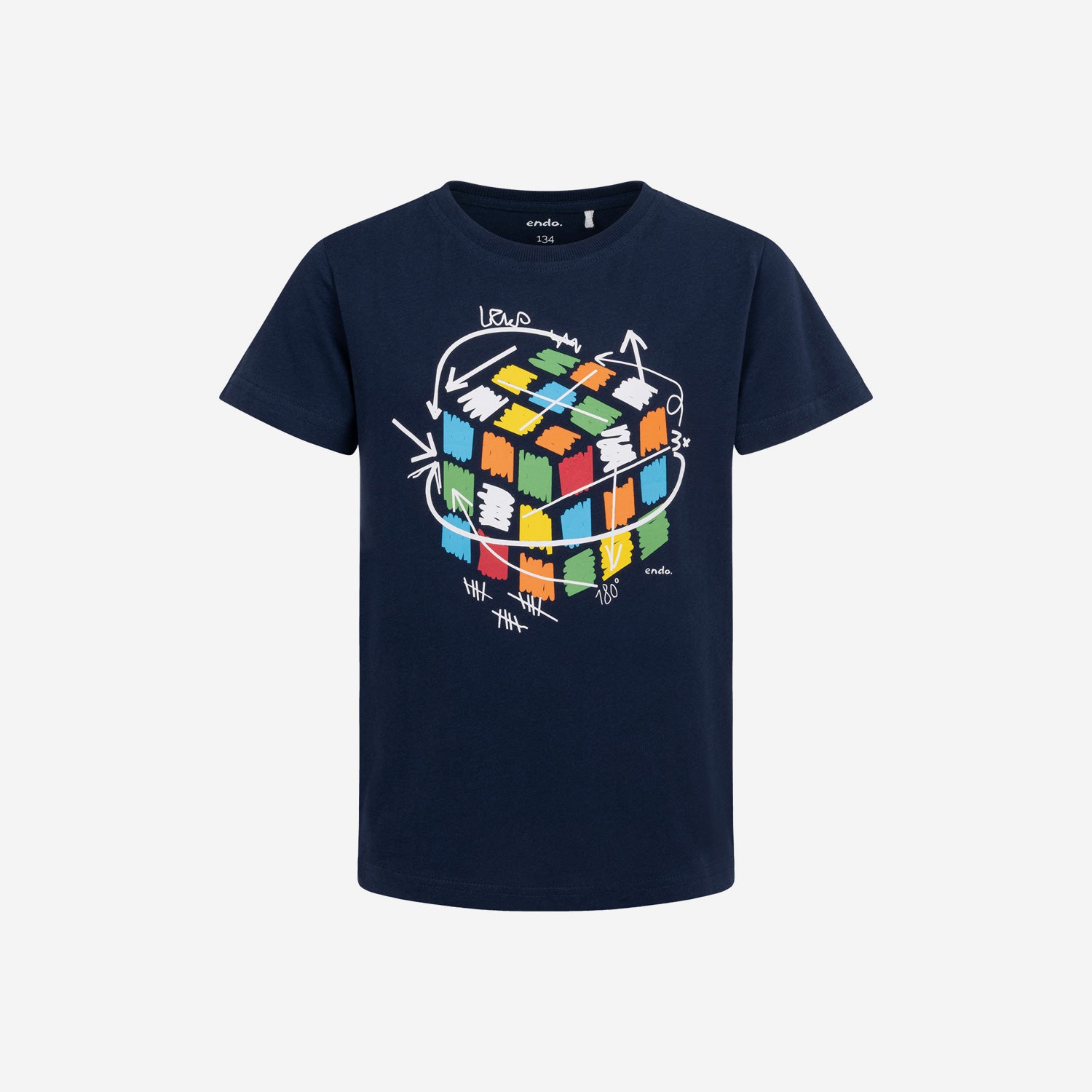T-shirt z krótkim rękawem dla chłopca, z kostką Rubika 9-13 lat