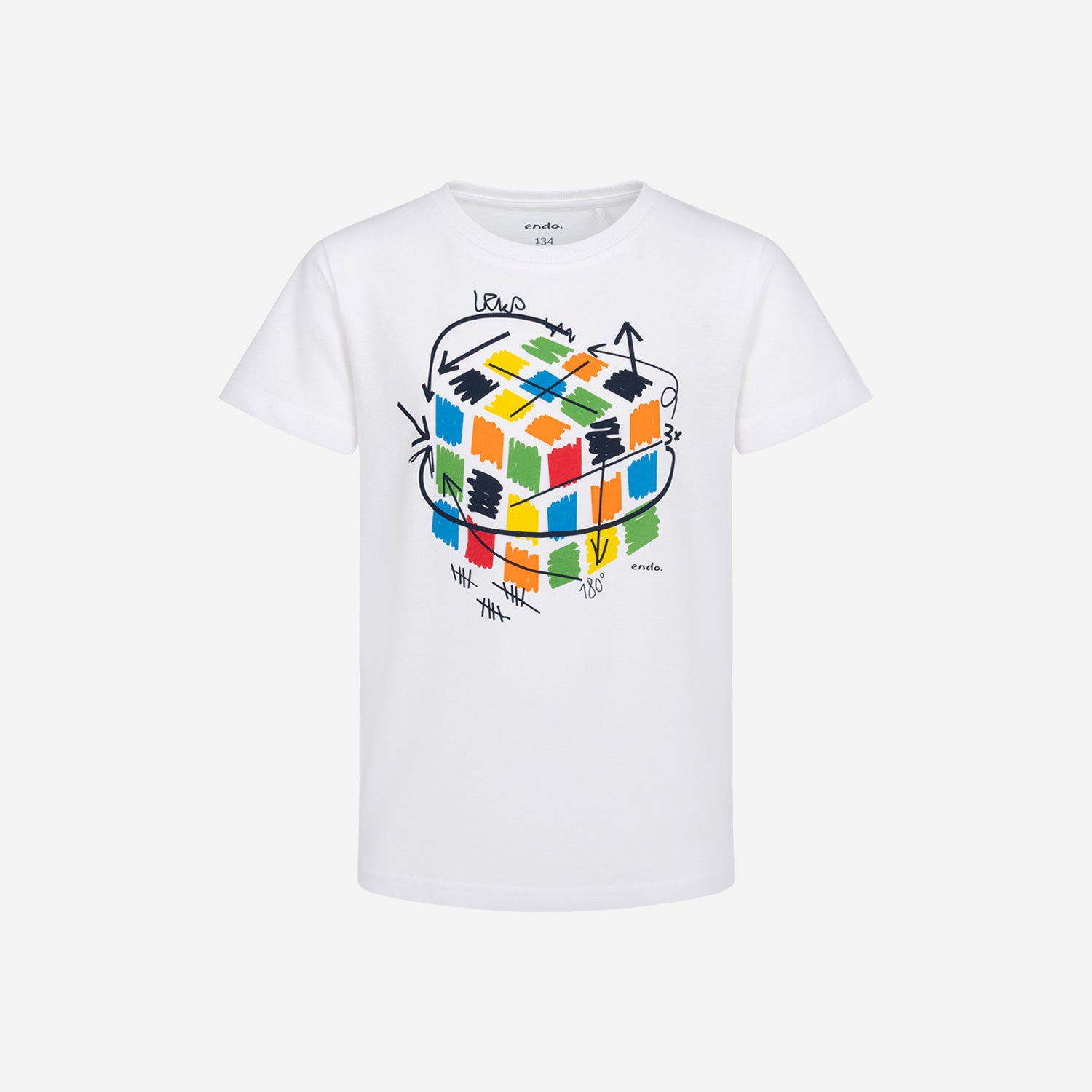 T-shirt z krótkim rękawem dla chłopca, z kostką Rubika 9-13 lat