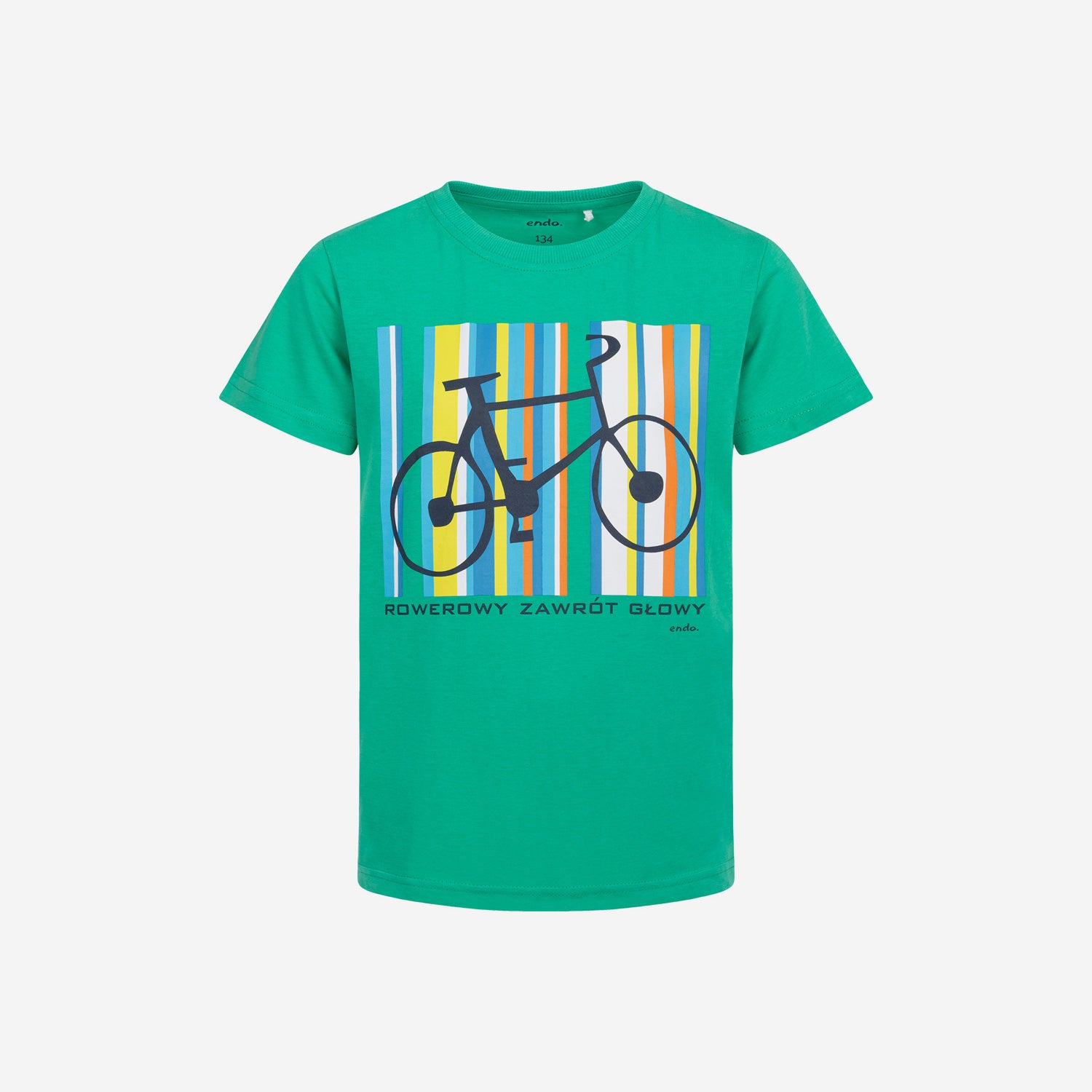 T-shirt z krótkim rękawem dla chłopca, z motywem rowerowym, zielony 9-13 lat