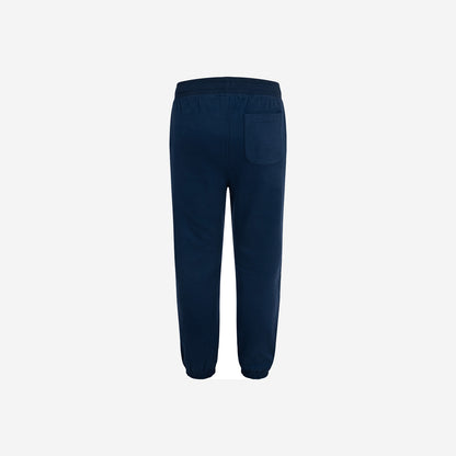 Boy's tracksuit bottoms with vehicles, navy blue, 3-8 years old