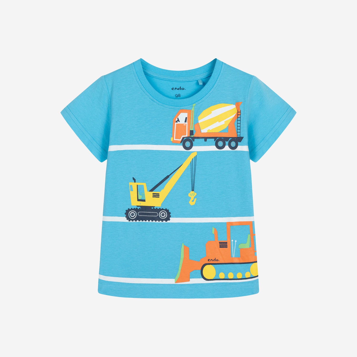 T-shirt z krótkim rękawem dla chłopca, z pojazdami 3-8 lat