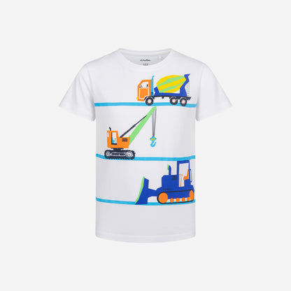 T-shirt z krótkim rękawem dla chłopca, z pojazdami 3-8 lat
