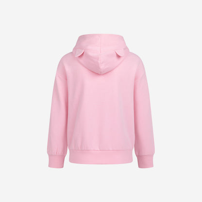 Pink Zip-Up Hoodie for Girls, with a Cat, 3-8 Years