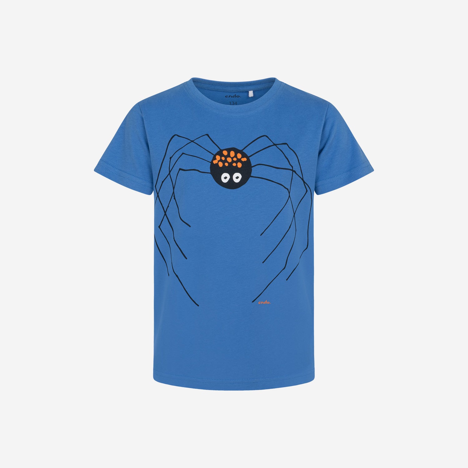 T-shirt z krótkim rękawem dla chłopca, z pająkiem, niebieski 9-13 lat
