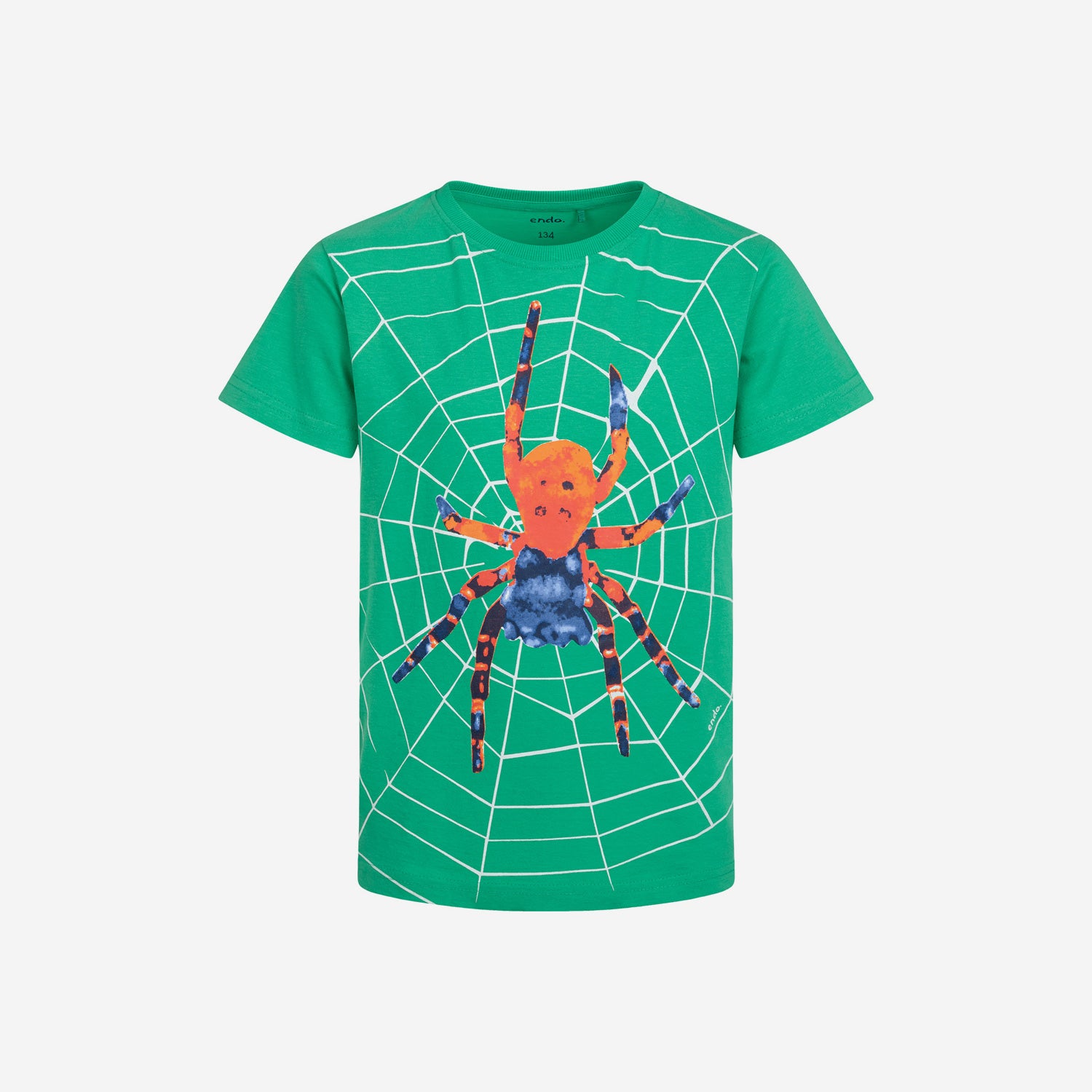 T-shirt z krótkim rękawem dla chłopca, z pająkiem, zielony 9-13 lat