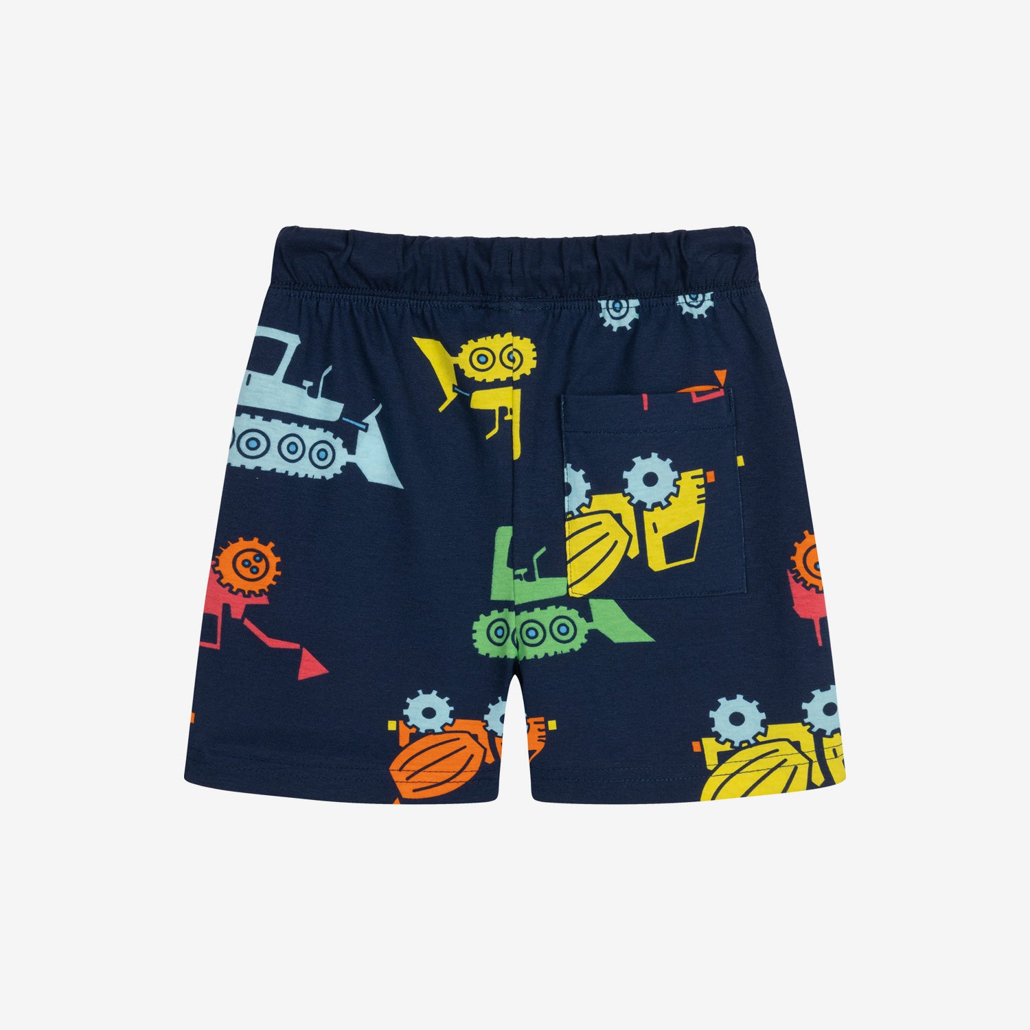 Boy's shorts with vehicles, navy blue, 3-8 years old