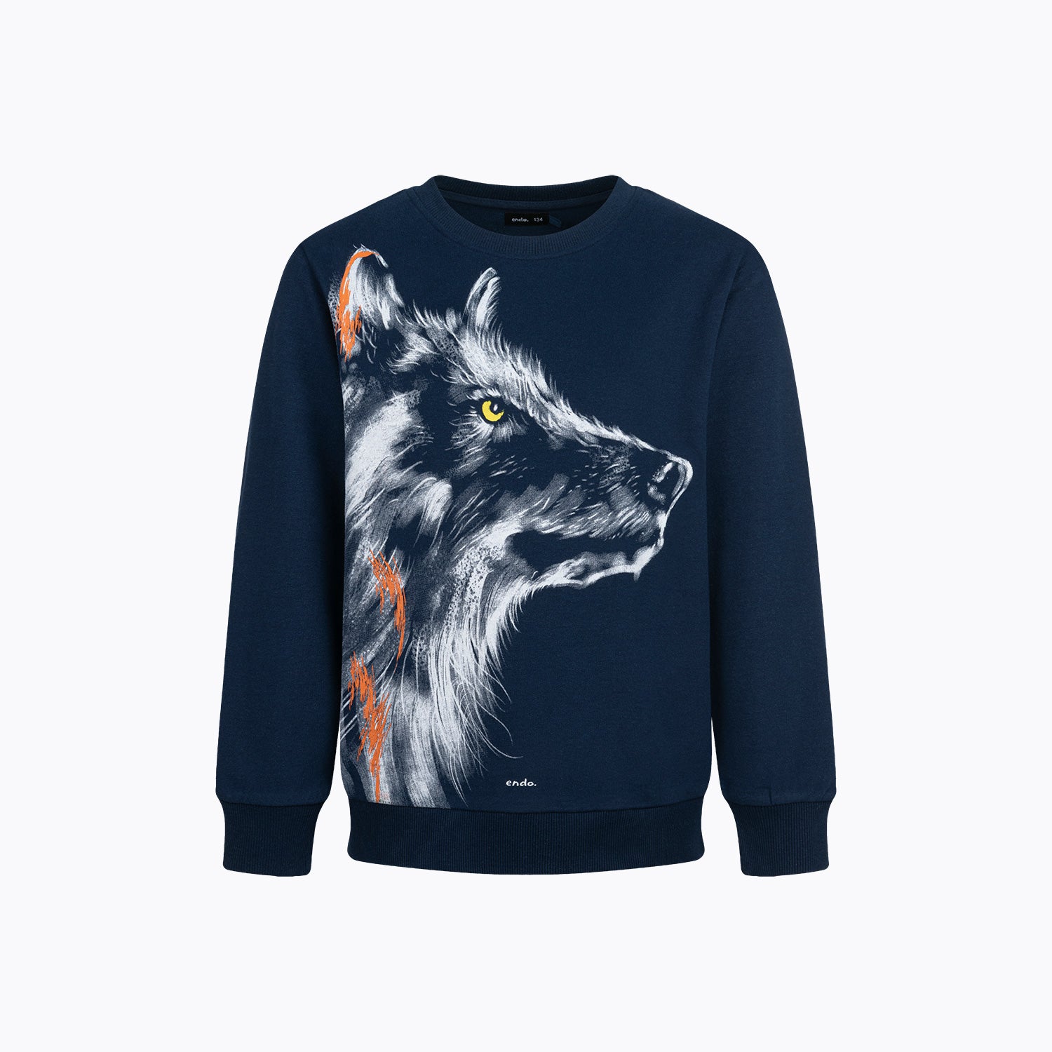 Bluza dla chłopca, z wilkiem, granatowa 9-13 lat