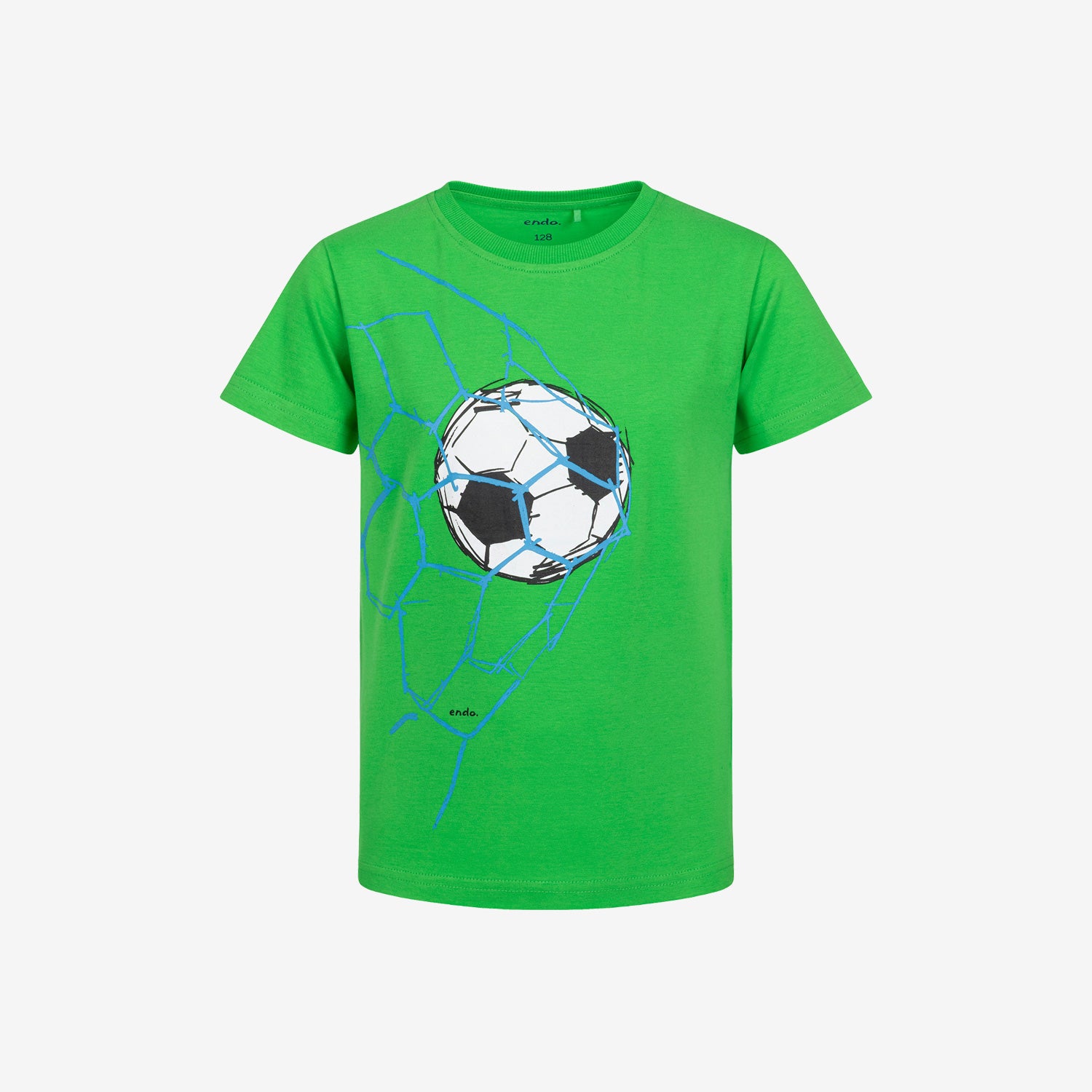 Boy's short-sleeved football-themed T-shirt, green, 3-8 years old