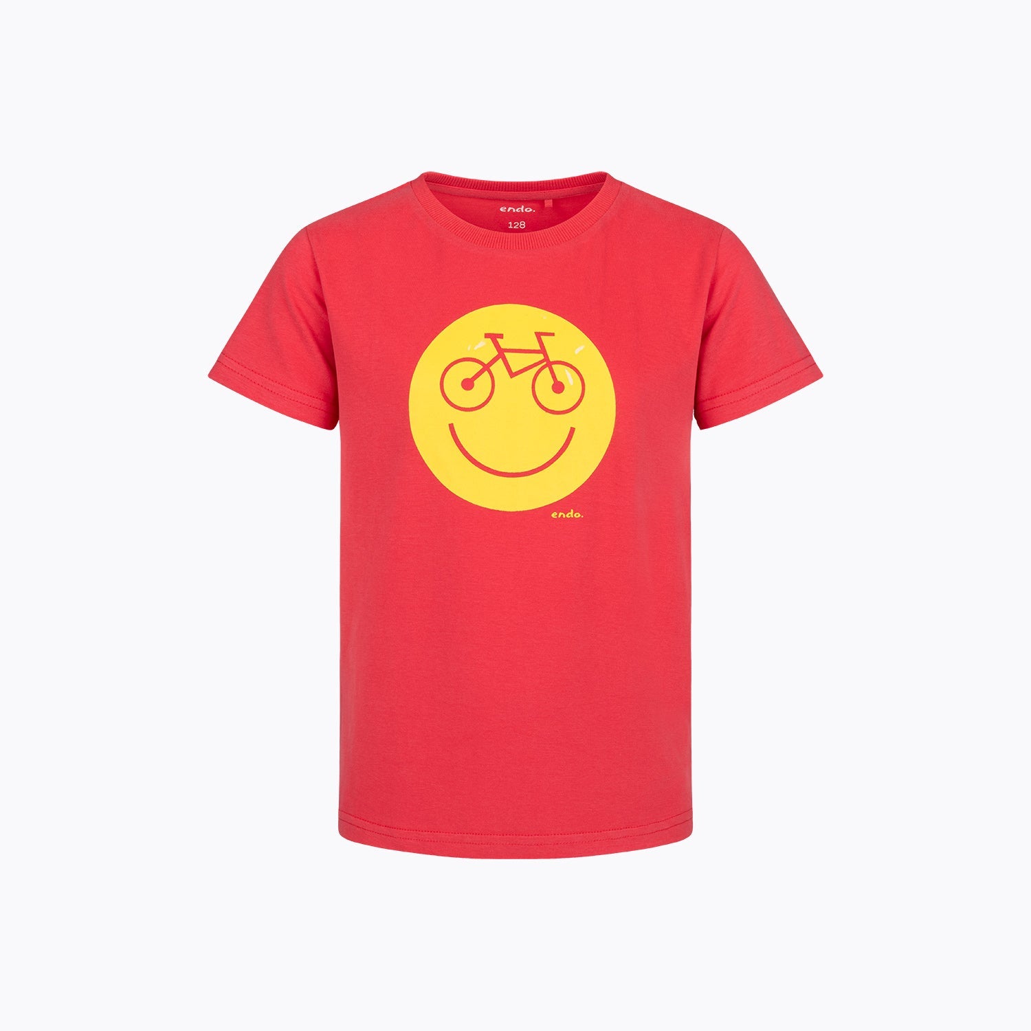 T-shirt dla chłopca 3-8 lat, czerwony rowerowy emotikon