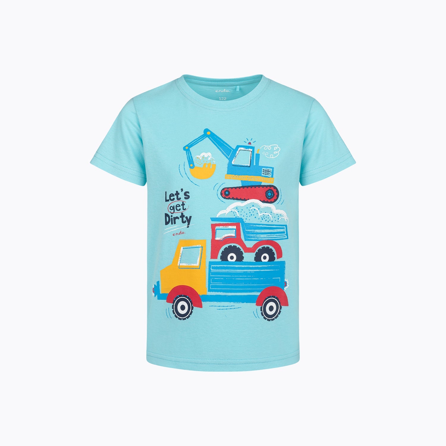 T-shirt dla chłopca 2-7 lat, niebieski pojazdy