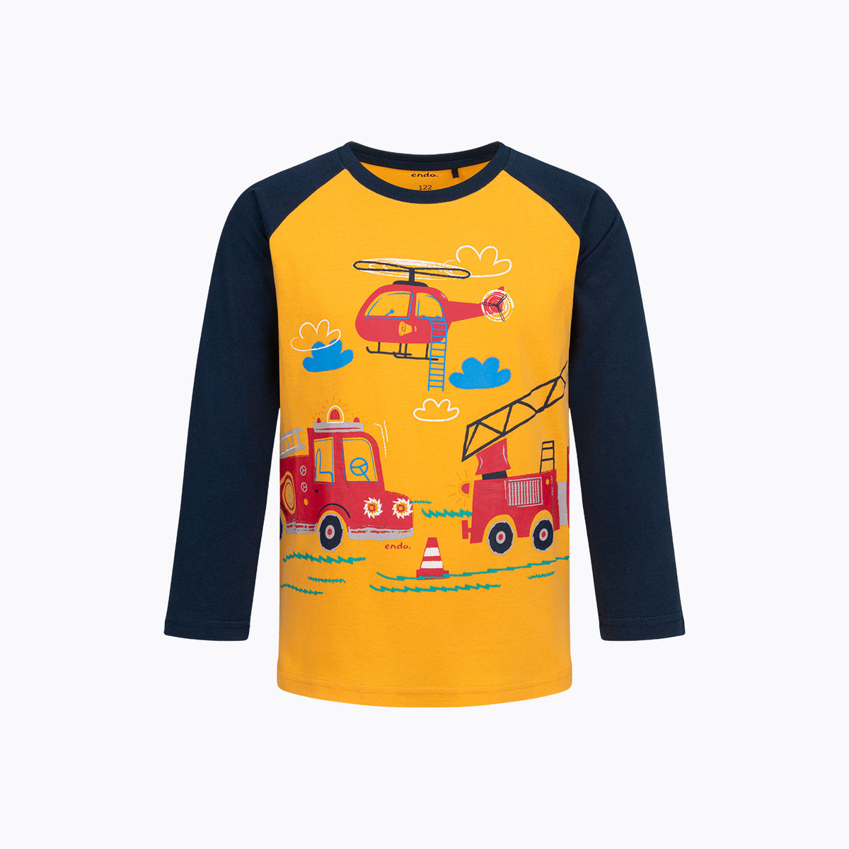 T-shirt z długim rękawem dla chłopca 2-7 lat, pomarańczowy z motywem starżackim