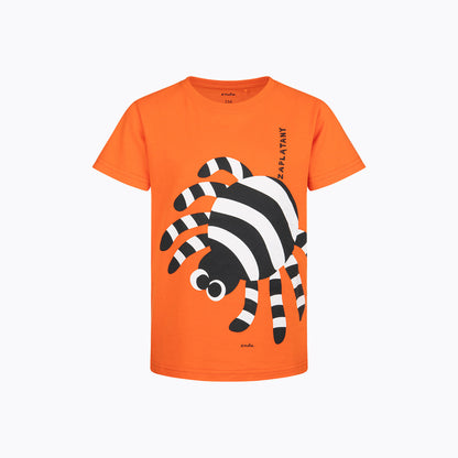 T-shirt z krótkim rękawem dla chłopca 3-8 lat, pomarańczowy