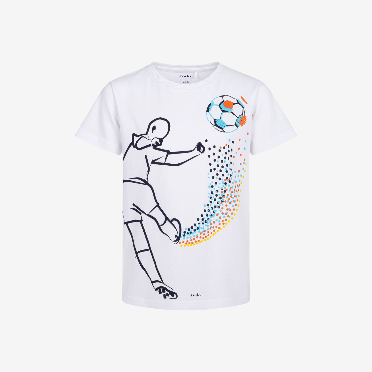 Short-sleeved T-shirt for boys with a football motif, ages 9-13