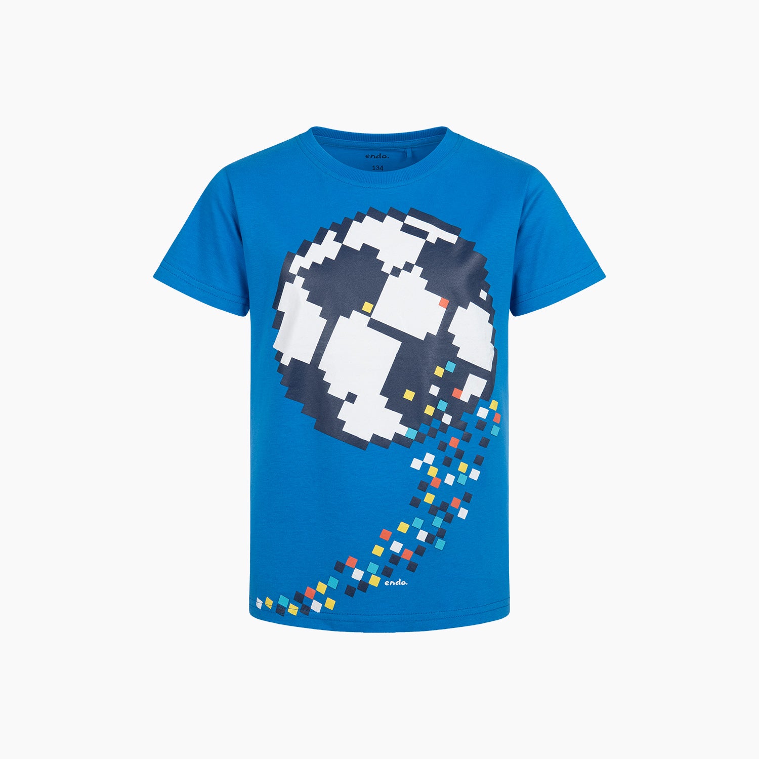 T-shirt z krótkim rękawem dla chłopca, z piłką, niebieski 9-13 lat