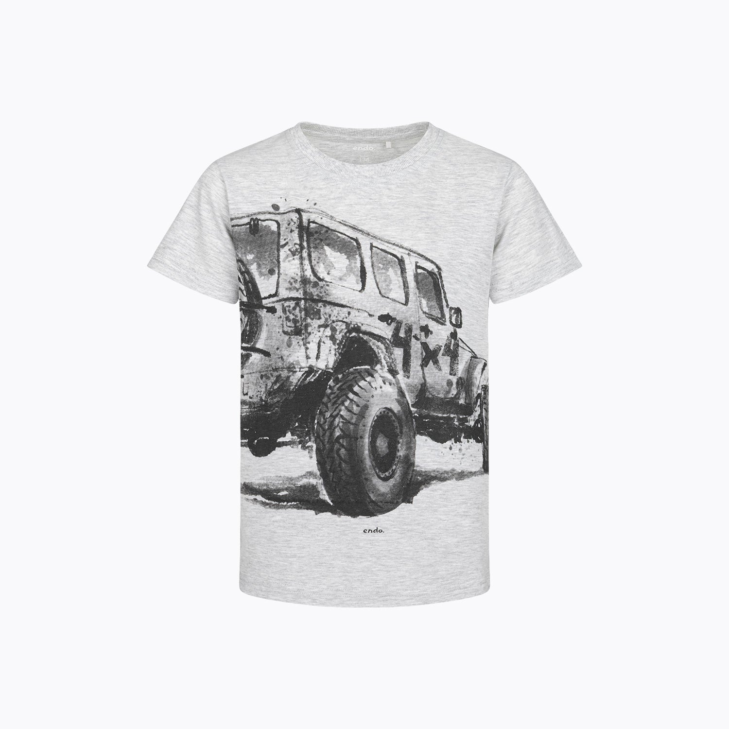 T-shirt z krótkim rękawem dla chłopca 9-13 lat, biały 4x4