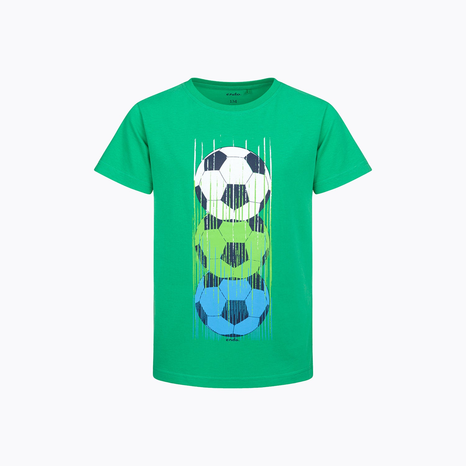 T-shirt z krótkim rękawem dla chłopca, z motywem piłkarskim, zielony 9-13 lat