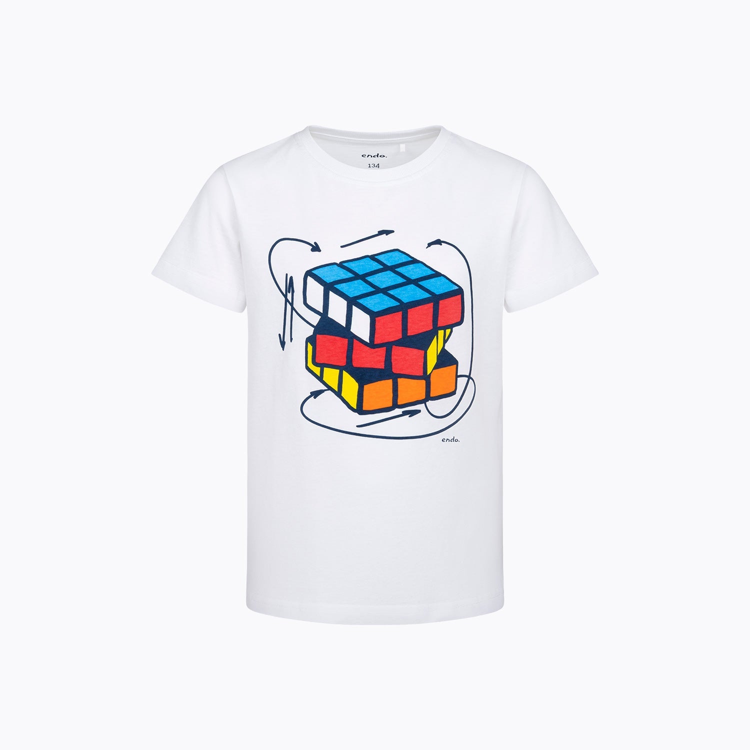 T-shirt z krótkim rękawem dla chłopca 9-13 lat, biały kostka logiczna