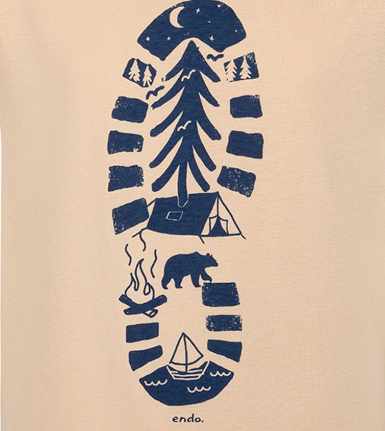 T-shirt z krótkim rękawem dla chłopca, z traperem, beżowy 9-13 lat