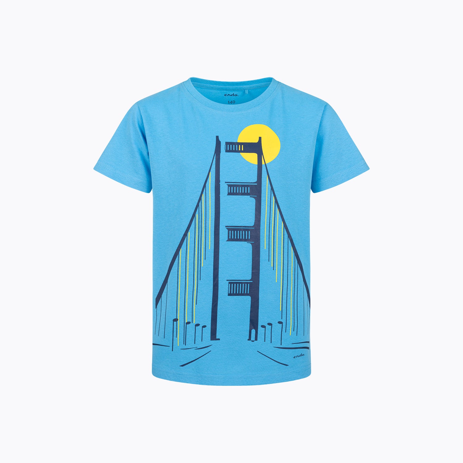 T-shirt z krótkim rękawem dla chłopca, z mostem, niebieski 9-13 lat