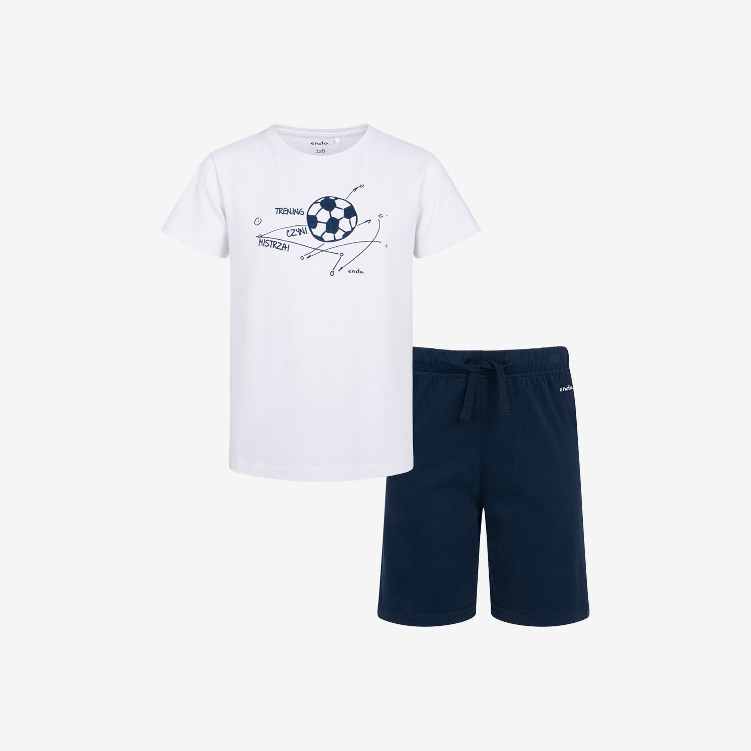 Boy's PE outfit, "practice makes perfect", white, 5-8 years old