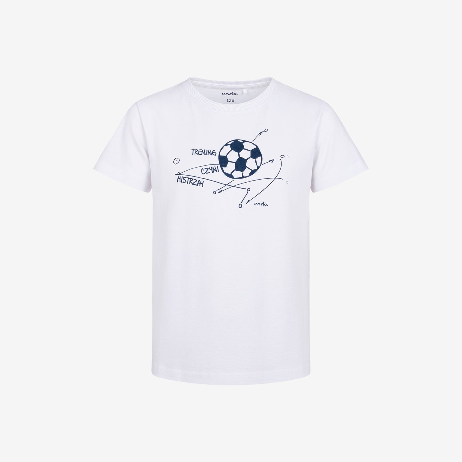 Boy's PE outfit, "practice makes perfect", white, 5-8 years old