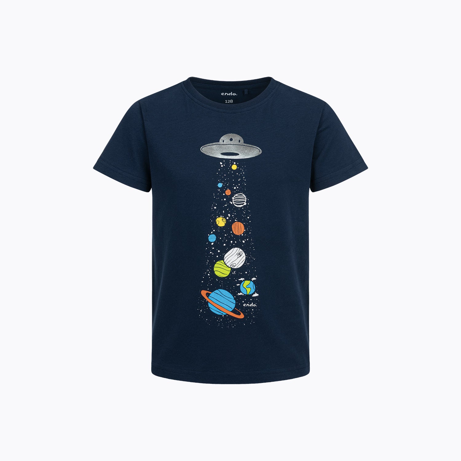 Piżama z krótkim rękawem dla chłopca, z Układem Słonecznym, granatowa 3-8 lat