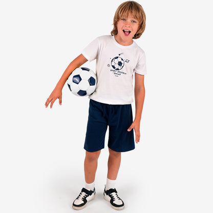 Boy's PE outfit, "sport changes the world", white, ages 9-13