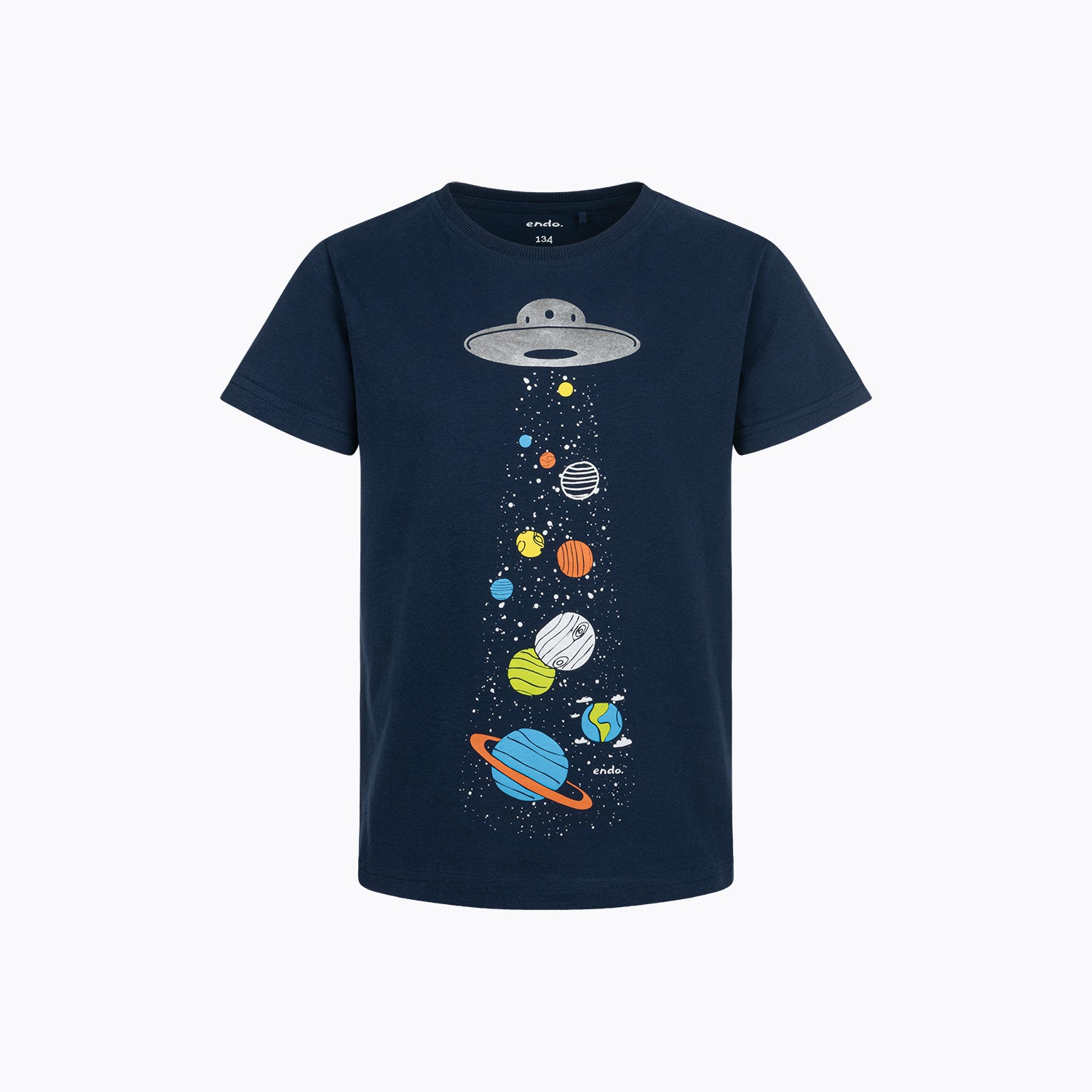 Piżama z krótkim rękawem dla chłopca, z Układem Słonecznym, granatowa 9-13 lat