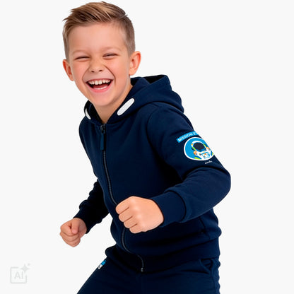 Bluza z kapturem dla chłopca 9-13 lat, granatowa