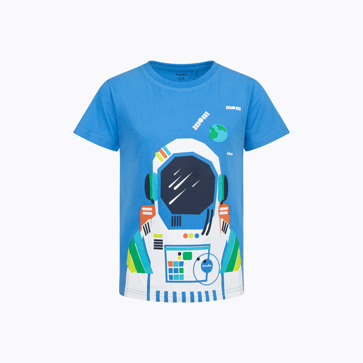 T-shirt z krótkim rękawem dla chłopca 3-8 lat, niebieski