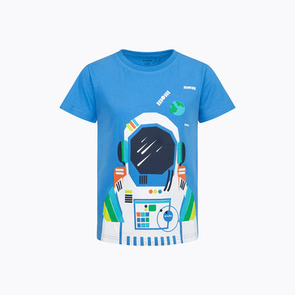 T-shirt z krótkim rękawem dla chłopca 3-8 lat, niebieski