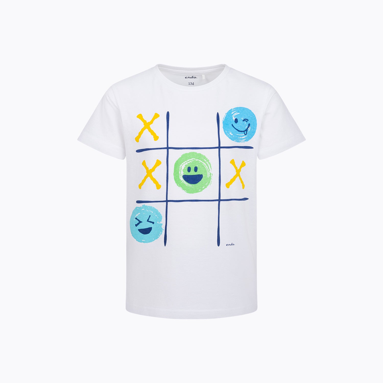 T-shirt z krótkim rękawem dla chłopca 3-8 lat, biały z kropkami