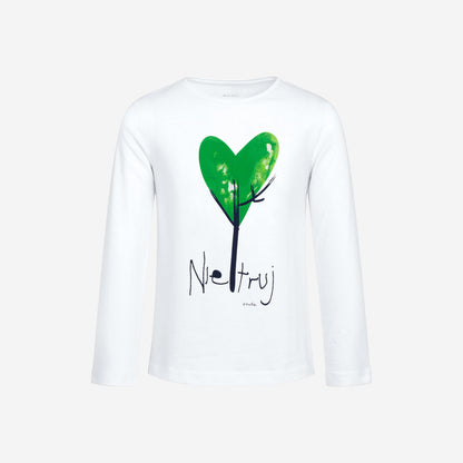T-shirt z długim rękawem dla dziewczynki, z napisem nie truj, biały 3-8 lat