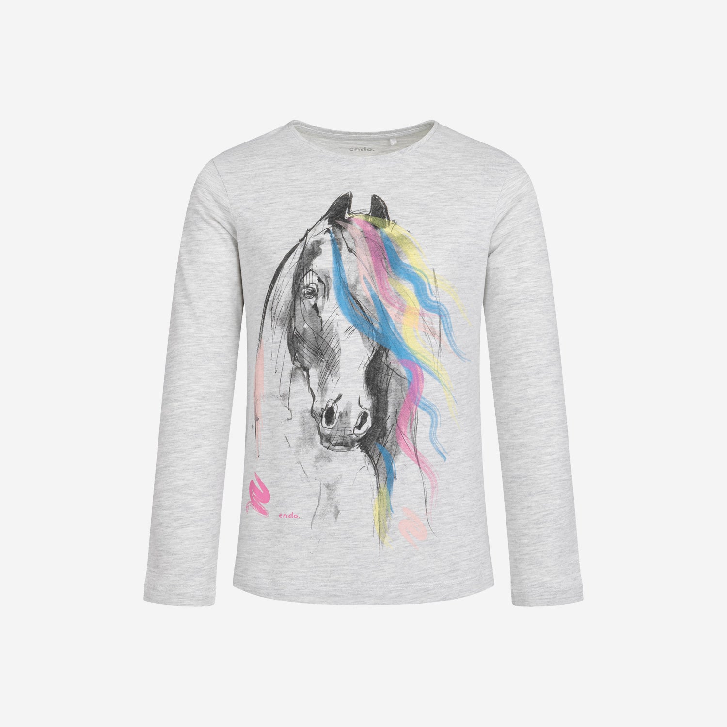 Long-sleeved unicorn t-shirt for girls, 9-13 years old