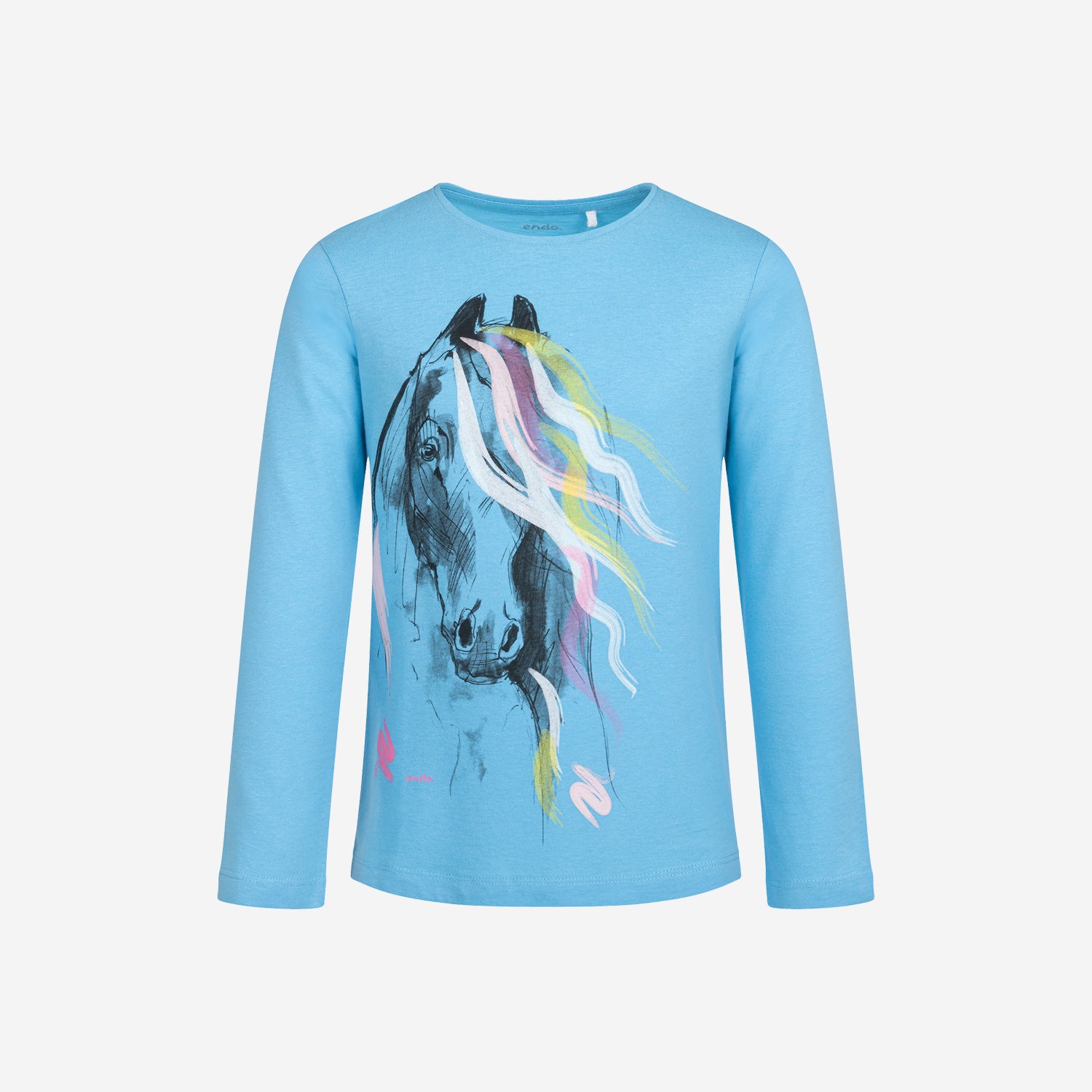 Long-sleeved unicorn t-shirt for girls, 9-13 years old