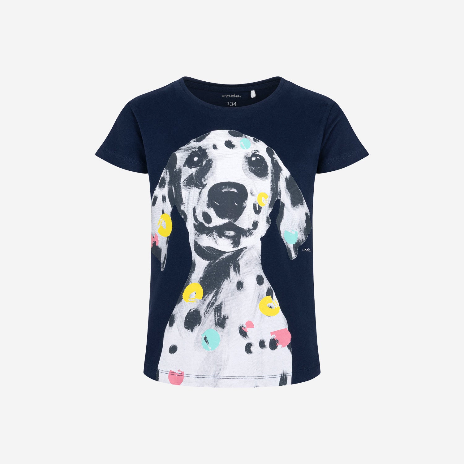 T-shirt z krótkim rękawem dla dziewczynki, z dalmatyńczykiem 9-13 lat