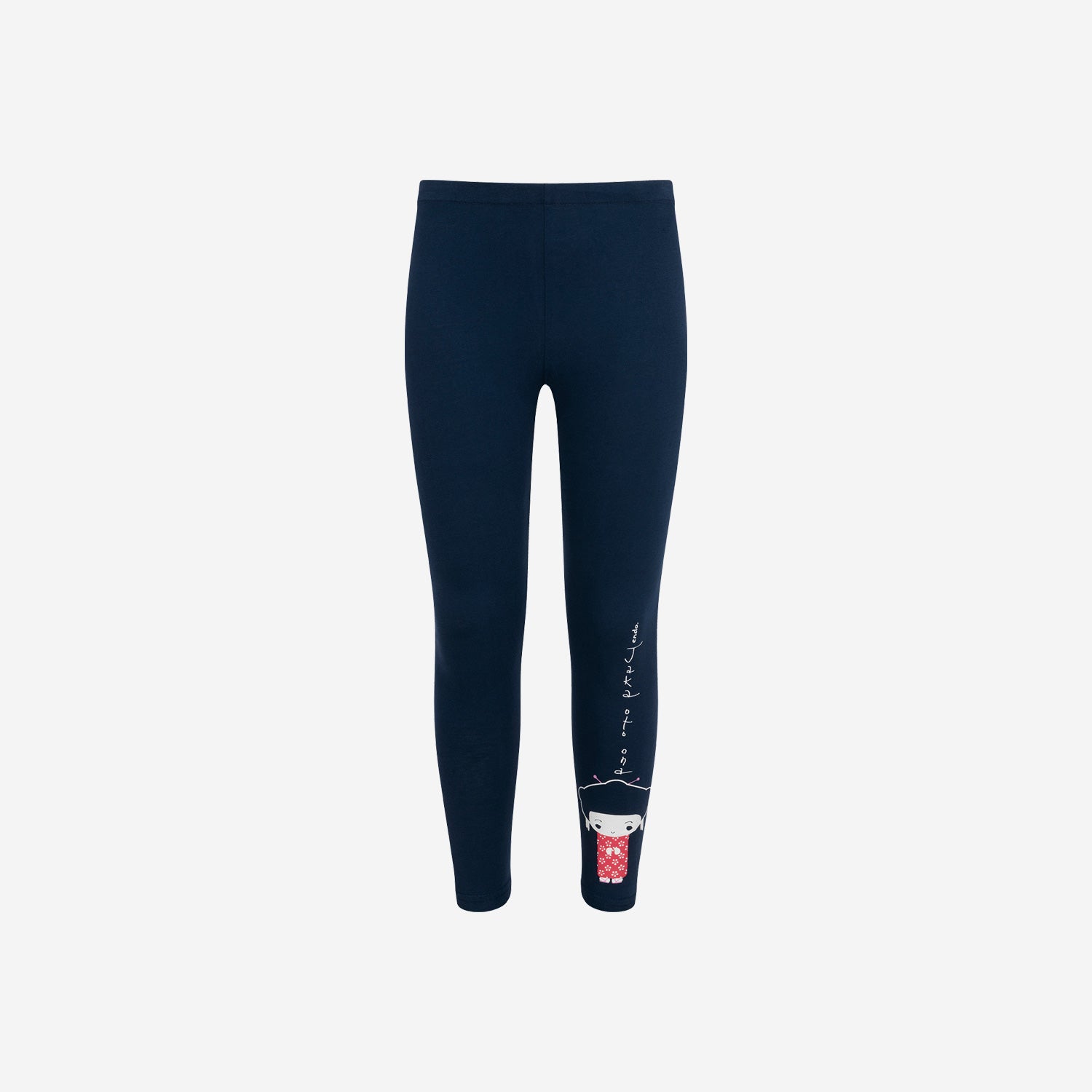 Girls' geisha leggings, navy blue, 9-13 years old