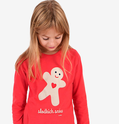 świąteczna piżama dziewczęca z ciastkiem